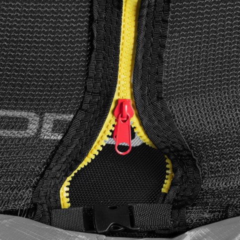 Trampolina ogrodowa z siatką i osłoną na sprężyny śr. 305 cm do 100 kg czarno-szara Trampolina ogrodowa z siatką i osłoną na sprężyny śr. 305 cm do 100 kg czarno-szara