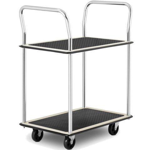 Wózek półkowy transportowy z uchwytami 2 półki do 120 kg 72 x 43 cm Wózek półkowy transportowy z uchwytami 2 półki do 120 kg 72 x 43 cm
