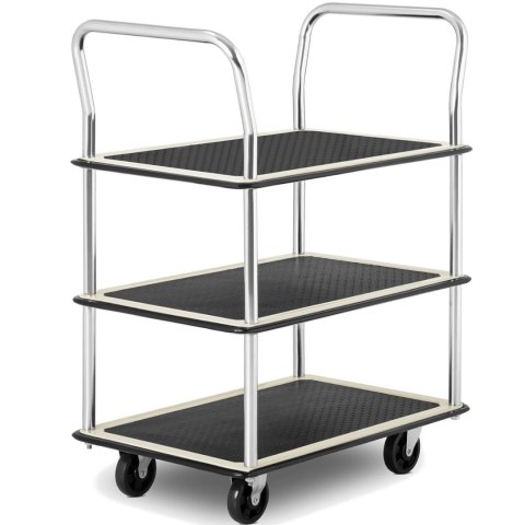 Wózek półkowy transportowy z uchwytami 3 półki do 150 kg 72 x 43 cm Wózek półkowy transportowy z uchwytami 3 półki do 150 kg 72 x 43 cm