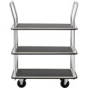 Wózek półkowy transportowy z uchwytami 3 półki do 150 kg 72 x 43 cm Wózek półkowy transportowy z uchwytami 3 półki do 150 kg 72 x 43 cm