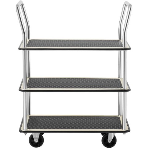 Wózek półkowy transportowy z uchwytami 3 półki do 150 kg 72 x 43 cm Wózek półkowy transportowy z uchwytami 3 półki do 150 kg 72 x 43 cm