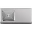 Zlew basen gastronomiczny jednokomorowy z półką i rantem prawy 120 x 60 x 94,5 cm Zlew basen gastronomiczny jednokomorowy z półką i rantem prawy 120 x 60 x 94,5 cm