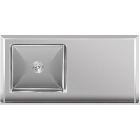 Zlew basen gastronomiczny jednokomorowy z półką i rantem prawy 120 x 60 x 94,5 cm Zlew basen gastronomiczny jednokomorowy z półką i rantem prawy 120 x 60 x 94,5 cm
