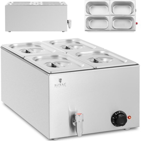 Bemar podgrzewacz elektryczny z kranem 4 x GN 1/4 600 W Bemar podgrzewacz elektryczny z kranem 4 x GN 1/4 600 W