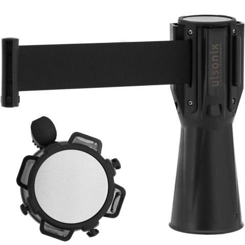 Kaseta z taśmą odgradzającą ostrzegawczą nakładka na słupek pachołek 2 m czarna Kaseta z taśmą odgradzającą ostrzegawczą nakładka na słupek pachołek 2 m czarna