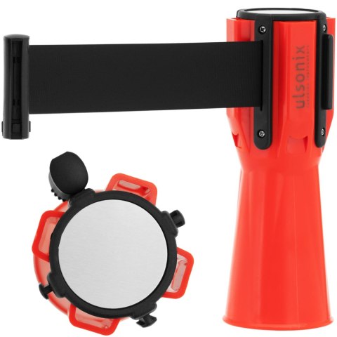 Kaseta z taśmą odgradzającą ostrzegawczą nakładka na słupek pachołek 3 m czarna Kaseta z taśmą odgradzającą ostrzegawczą nakładka na słupek pachołek 3 m czarna