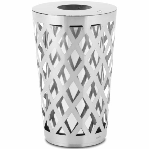 Kosz na odpady śmieci miejski zewnętrzny okrągły śr. 50 x 80 cm STAL szary Kosz na odpady śmieci miejski zewnętrzny okrągły śr. 50 x 80 cm STAL szary