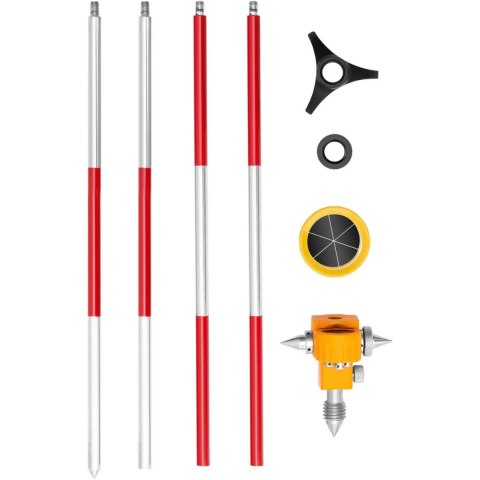 Mini pryzmat lustro dalmiercze geodezyjne z tyczką i podstawą srebrna powłoka śr. 3,6 cm 1,26 m Mini pryzmat lustro dalmiercze geodezyjne z tyczką i podstawą srebrna powłoka śr. 3,6 cm 1,26 m