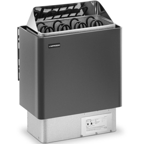 Piec do sauny elektryczny 5-9 m3 do 110C 400 V 6 kW czarno-srebrny Piec do sauny elektryczny 5-9 m3 do 110C 400 V 6 kW czarno-srebrny