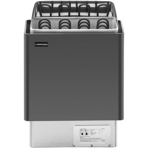 Piec do sauny elektryczny 5-9 m3 do 110C 400 V 6 kW czarno-srebrny Piec do sauny elektryczny 5-9 m3 do 110C 400 V 6 kW czarno-srebrny