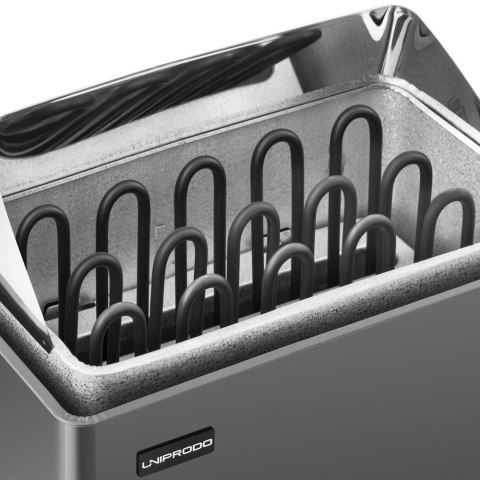 Piec do sauny elektryczny 8-12 m3 do 110C 400 V 8 kW czarno-srebrny Piec do sauny elektryczny 8-12 m3 do 110C 400 V 8 kW czarno-srebrny