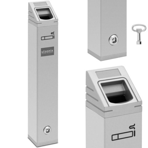 Popielnica popielniczka ścienna zewnętrzna zamykana 2 l - srebrna Popielnica popielniczka ścienna zewnętrzna zamykana 2 l - srebrna