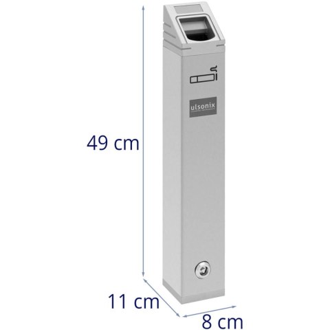 Popielnica popielniczka ścienna zewnętrzna zamykana 2 l - srebrna Popielnica popielniczka ścienna zewnętrzna zamykana 2 l - srebrna