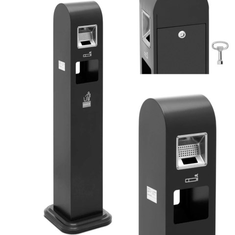 Popielnica popielniczka stojąca z koszem na śmieci 10.8 l - ciemnoszara Popielnica popielniczka stojąca z koszem na śmieci 10.8 l - ciemnoszara