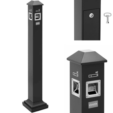 Popielnica popielniczka wolnostojąca zamykana z żelaza 3.5 l - ciemnoszara Popielnica popielniczka wolnostojąca zamykana z żelaza 3.5 l - ciemnoszara