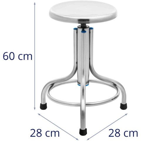 Taboret stołek laboratoryjny warsztatowy ze stali nierdzewnej 45-60 cm do 150 kg Taboret stołek laboratoryjny warsztatowy ze stali nierdzewnej 45-60 cm do 150 kg