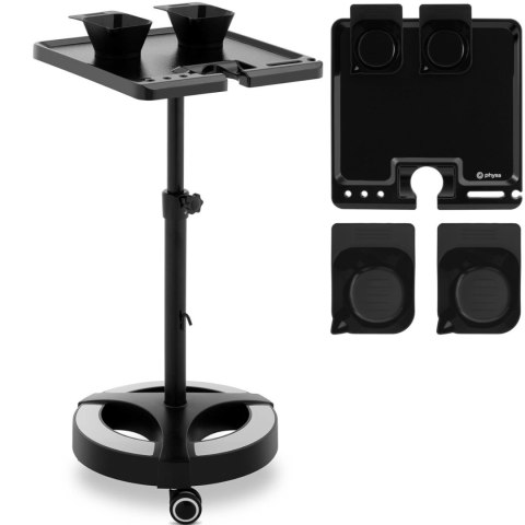 Wózek pomocnik fryzjerski regulowany 400 x 400 mm + 2 miski Wózek pomocnik fryzjerski regulowany 400 x 400 mm + 2 miski