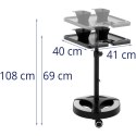 Wózek pomocnik fryzjerski regulowany 400 x 400 mm + 2 miski Wózek pomocnik fryzjerski regulowany 400 x 400 mm + 2 miski