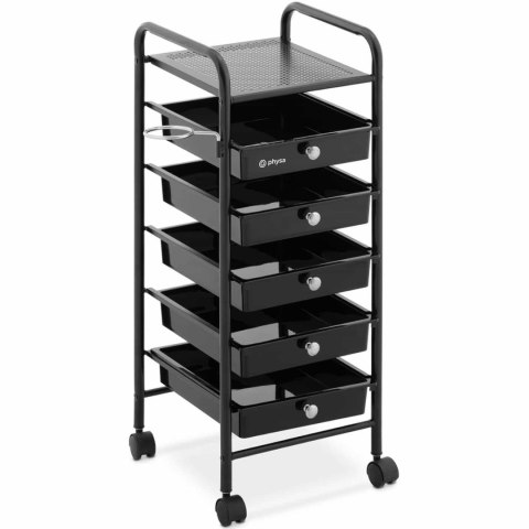 Wózek pomocnik fryzjerski z uchwytem na suszarkę 5 szuflad półka 330 x 320 mm Wózek pomocnik fryzjerski z uchwytem na suszarkę 5 szuflad półka 330 x 320 mm
