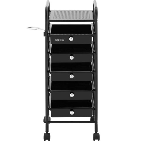 Wózek pomocnik fryzjerski z uchwytem na suszarkę 5 szuflad półka 330 x 320 mm Wózek pomocnik fryzjerski z uchwytem na suszarkę 5 szuflad półka 330 x 320 mm