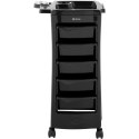 Wózek pomocnik fryzjerski z uchwytem na suszarkę 5 szuflad półka 485 x 380 mm Wózek pomocnik fryzjerski z uchwytem na suszarkę 5 szuflad półka 485 x 380 mm