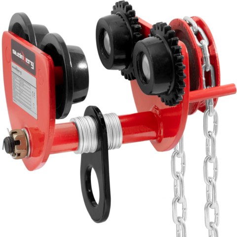 Wózek suwnicowy belkowy ręczny podwieszany z łańcuchem 60-110 mm 1000 kg Wózek suwnicowy belkowy ręczny podwieszany z łańcuchem 60-110 mm 1000 kg