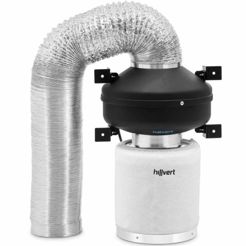 Zestaw wentylacyjny wentylator filtr węglowy rura wentylacyjna śr. 125 mm 10 m Zestaw wentylacyjny wentylator filtr węglowy rura wentylacyjna śr. 125 mm 10 m