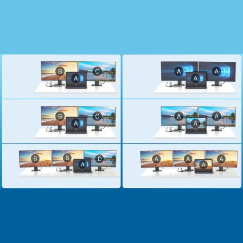 Adapter HUB wielofunkcyjny z wyświetlaczem USB-C USB-A VGA AUX SD TF 12w1 szary Adapter HUB wielofunkcyjny z wyświetlaczem USB-C USB-A VGA AUX SD TF 12w1 szary