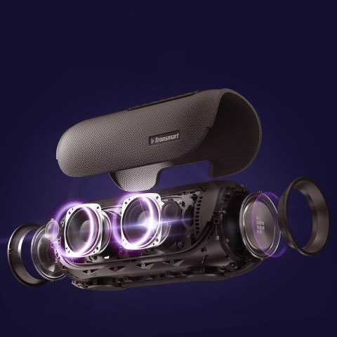 Głośnik bezprzewodowy Bluetooth Bang wodoodporny 60W z funkcją Powerbank czarny Głośnik bezprzewodowy Bluetooth Bang wodoodporny 60W z funkcją Powerbank czarny