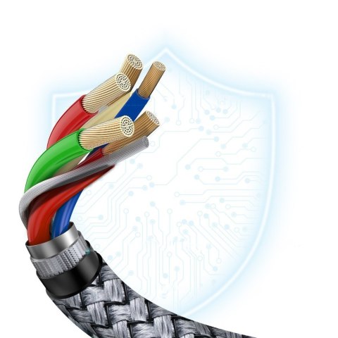 Kabel przewód USB Typ C - USB Typ C 5A 100W PowerDelivery 480Mbps 1.8 m szary Kabel przewód USB Typ C - USB Typ C 5A 100W PowerDelivery 480Mbps 1.8 m szary