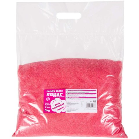 Kolorowy cukier do waty cukrowej czerwony o smaku malinowym 5kg Kolorowy cukier do waty cukrowej czerwony o smaku malinowym 5kg