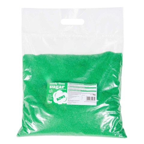 Kolorowy cukier do waty cukrowej zielony o smaku kiwi 5kg Kolorowy cukier do waty cukrowej zielony o smaku kiwi 5kg