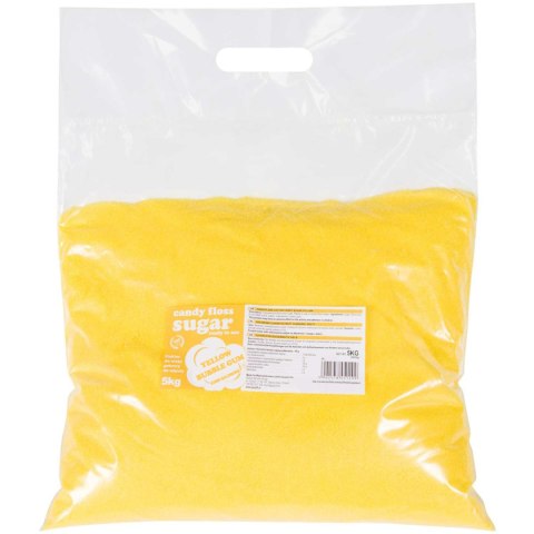 Kolorowy cukier do waty cukrowej żółty o smaku gumy balonowej 5kg Kolorowy cukier do waty cukrowej żółty o smaku gumy balonowej 5kg