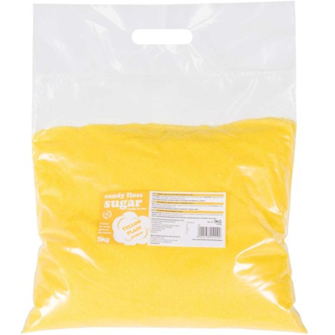 Kolorowy cukier do waty cukrowej żółty o smaku naturalnym 5kg Kolorowy cukier do waty cukrowej żółty o smaku naturalnym 5kg