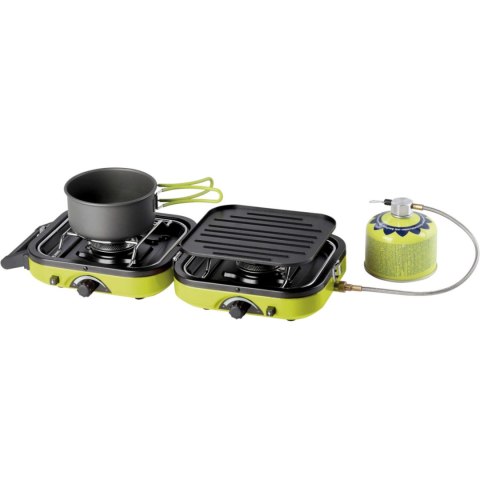 Kuchenka turystyczna na kemping podwójna DUAL COMPACT + GRILL Kuchenka turystyczna na kemping podwójna DUAL COMPACT + GRILL