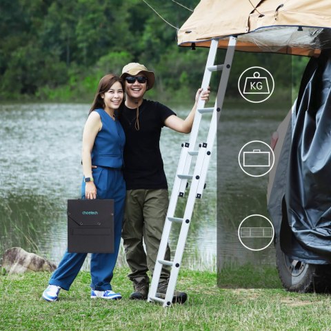 Ładowarka solarna słoneczna 100W składana USB-C 2xUSB PD QC czarna Ładowarka solarna słoneczna 100W składana USB-C 2xUSB PD QC czarna