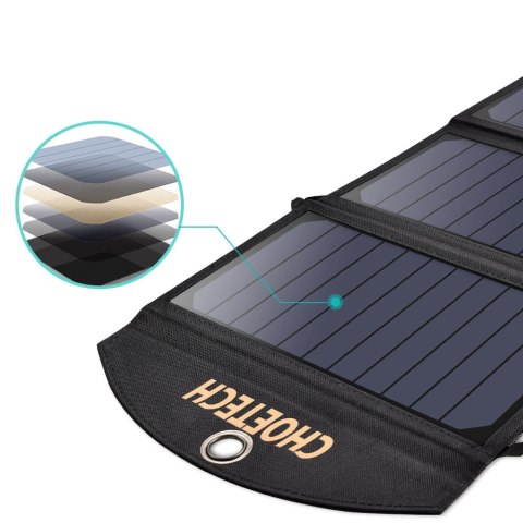 Ładowarka solarna słoneczna USB składana 19W 2xUSB czarna Ładowarka solarna słoneczna USB składana 19W 2xUSB czarna