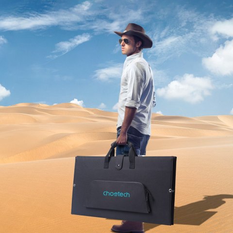 Ładowarka solarna słoneczna turystyczna składana 160W czarna Ładowarka solarna słoneczna turystyczna składana 160W czarna