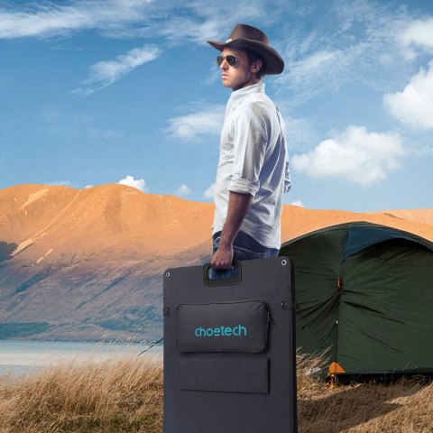 Ładowarka solarna soneczna 200W przenośny panel słoneczny czarny Ładowarka solarna soneczna 200W przenośny panel słoneczny czarny