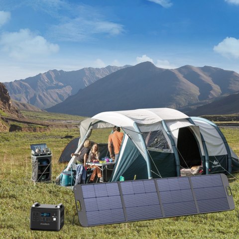 Ładowarka solarna soneczna 200W przenośny panel słoneczny czarny Ładowarka solarna soneczna 200W przenośny panel słoneczny czarny