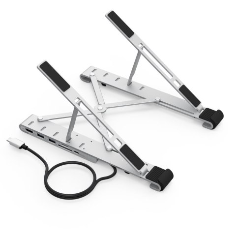 Podstawka stacja do laptopa PD USB-C HDMI 2xUSB-A 1xUSB-C 1xSD 1xTF czarny Podstawka stacja do laptopa PD USB-C HDMI 2xUSB-A 1xUSB-C 1xSD 1xTF czarny