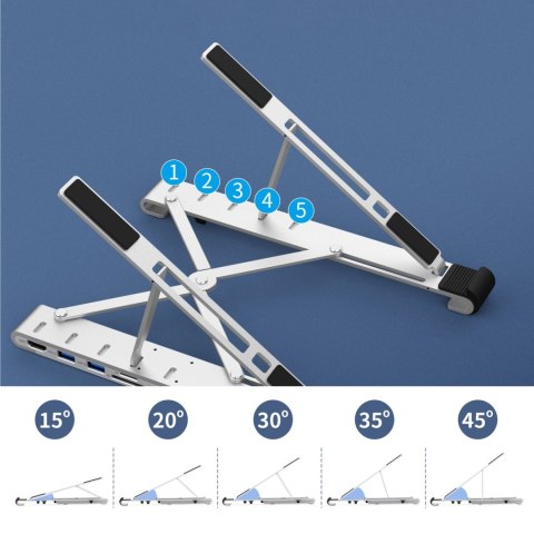 Podstawka stacja do laptopa PD USB-C HDMI 2xUSB-A 1xUSB-C 1xSD 1xTF czarny Podstawka stacja do laptopa PD USB-C HDMI 2xUSB-A 1xUSB-C 1xSD 1xTF czarny