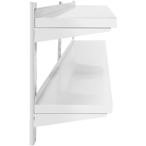 Półka ścienna wisząca gastronomiczna podwójna z regulacją STAL 150 x 40 cm