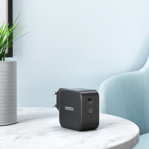 Szybka ładowarka sieciowa GaN USB Typ C 61W 3A PowerDelivery czarny Szybka ładowarka sieciowa GaN USB Typ C 61W 3A PowerDelivery czarny