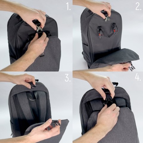 Torba rowerowa na bagażnik plecak rowerowy ze stelażem 2w1 30l czarny Torba rowerowa na bagażnik plecak rowerowy ze stelażem 2w1 30l czarny