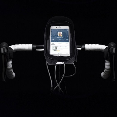 Torba rowerowa na kierownicę z etui na telefon 1 l czarna Torba rowerowa na kierownicę z etui na telefon 1 l czarna