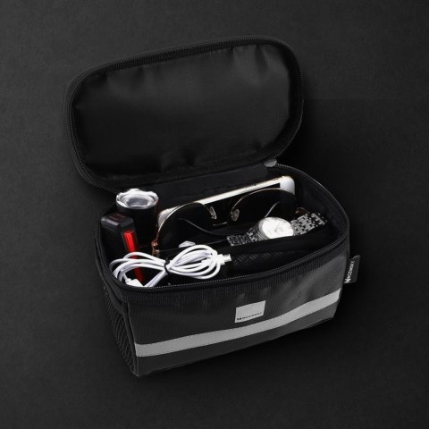 Torba rowerowa na kierownicę z etui na telefon 2 l czarny Torba rowerowa na kierownicę z etui na telefon 2 l czarny