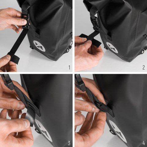 Wodoodporna torba rowerowa sakwa na bagażnik 25l czarny Wodoodporna torba rowerowa sakwa na bagażnik 25l czarny