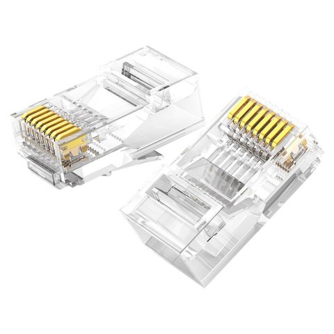 Wtyczka końcówka RJ45 8P8C Cat 6 przezroczysta ZESTAW 100szt Wtyczka końcówka RJ45 8P8C Cat 6 przezroczysta ZESTAW 100szt