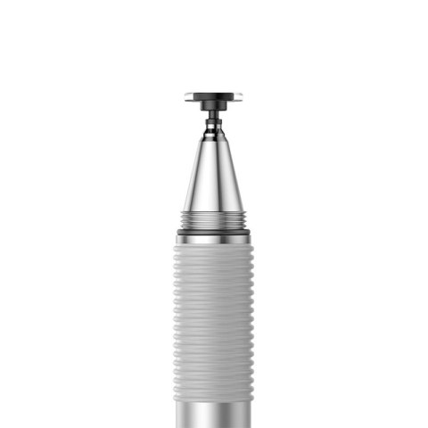Dwustronny pojemnościowy rysik disc stylus + żelopis długopis srebrny Dwustronny pojemnościowy rysik disc stylus + żelopis długopis srebrny